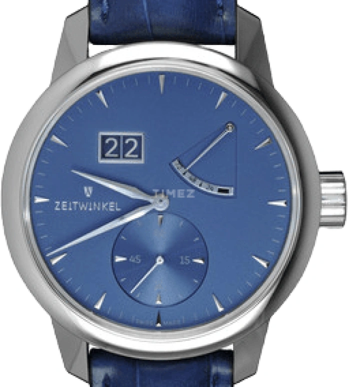 Zeitwinkel,42,5mm Classic 42.50mm,42.50mm,Stainless Steel,Blue,Automatic,Power Reserve Indicator,Big Date,273 BLUE