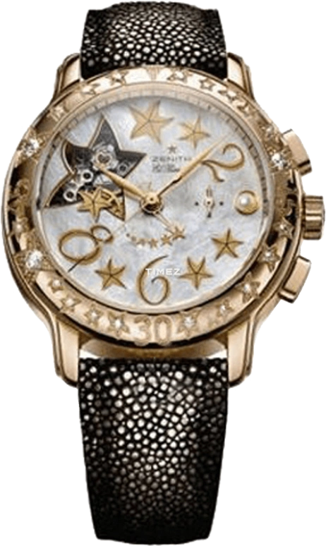 Zenith,Other 37.50mm,37.50mm,Rose Gold,Silver,Grey,Automatic,Sapphire,Crystal Glass,Round,22,22.1233.4021/81.C528