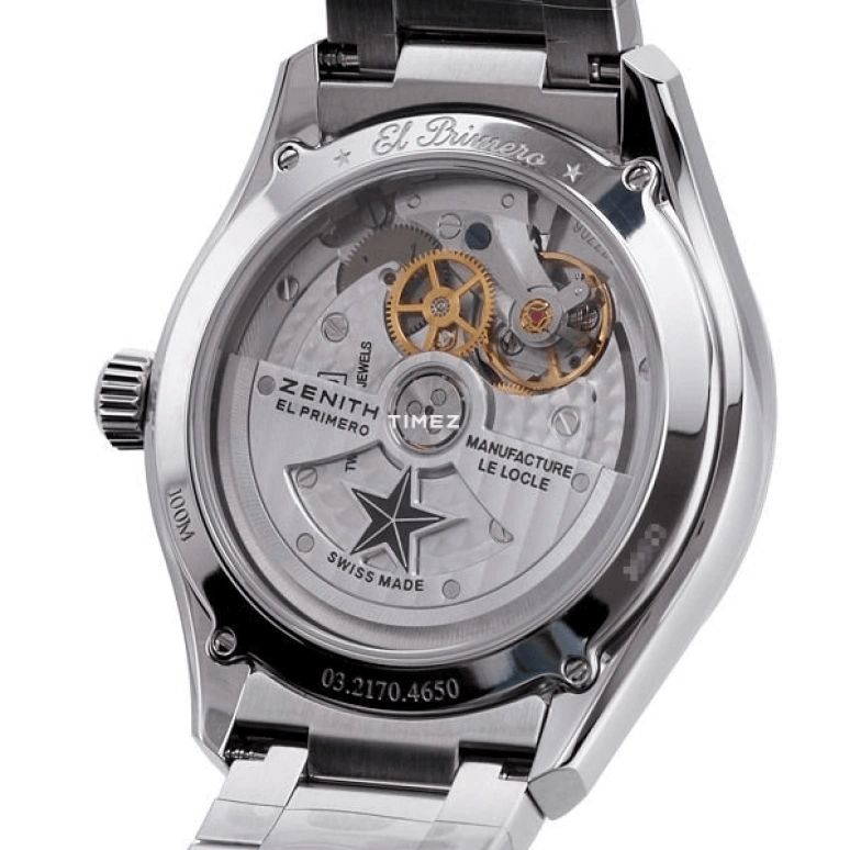 Zenith,El Primero 40mm,40mm,Stainless Steel,Silver White,Automatic,Day,In-house Caliber,03,03.2170.4650/01.M2170