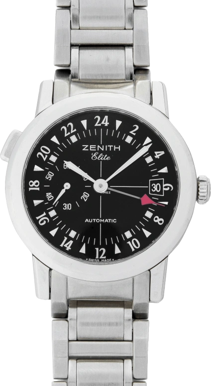 Zenith,Other 38.50mm,38.50mm,Stainless Steel,Black,Automatic,Day,Dule Time,02,02.0451.682/21