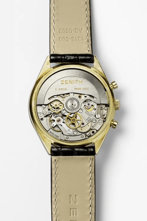 Zenith,El Primero 37mm,37mm,Yellow Gold,Cream,Black,Automatic,Chronograph,Day,G581