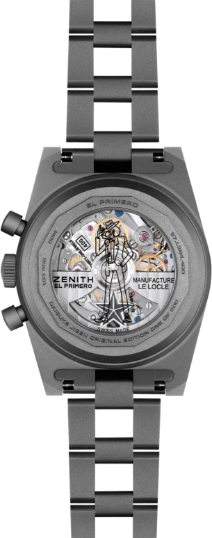 Zenith,Revival 37mm,37mm,Titanium,Beige,Black,Automatic,Chronograph,Day,97,97.L384.400/04.M384