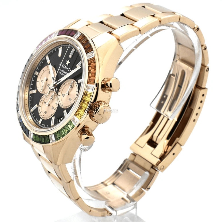 Zenith,Chronomaster Sport 41mm,41mm,Rose Gold,Black,Automatic,Chronograph,Day,22,22.3103.3600/21.M3100