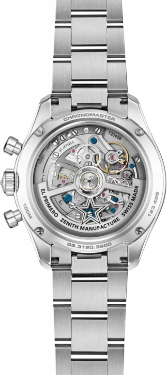 Zenith,Chronomaster Sport 41mm,41mm,Stainless Steel,Ceramic,White,Grey,Automatic,Chronograph,Day,03,03.3120.3600/76.M3100