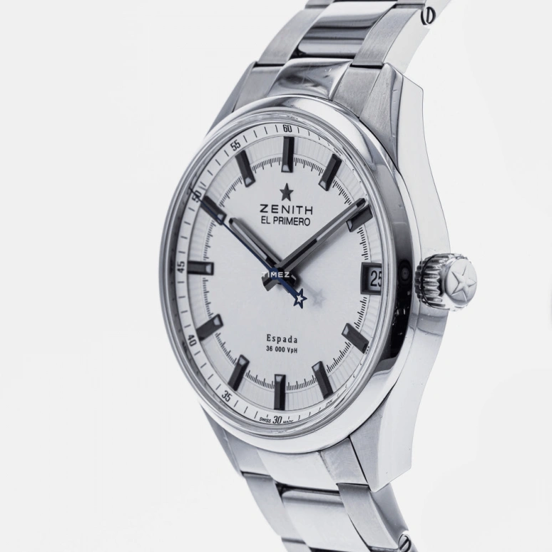 Zenith,El Primero 40mm,40mm,Stainless Steel,Silver White,Automatic,Day,In-house Caliber,03,03.2170.4650/01.M2170