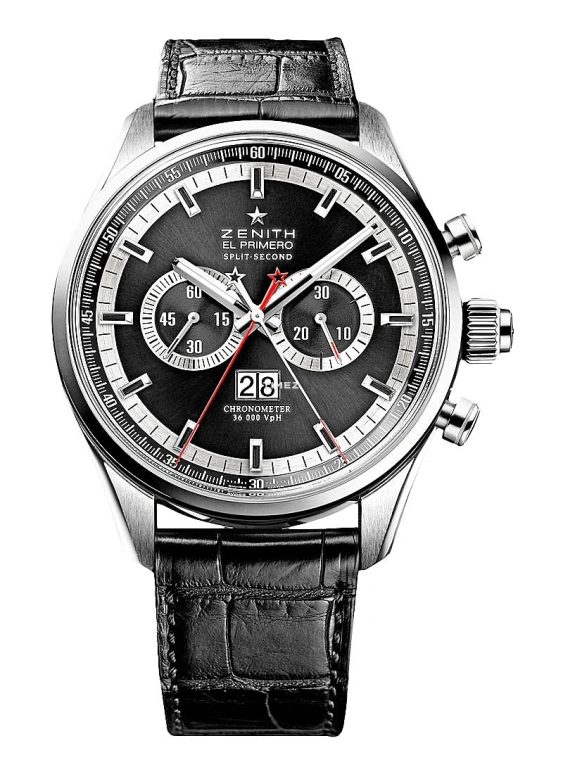 Zenith,El Primero 44mm,44mm,Stainless Steel,Black,Automatic,Chronograph,Rattrapante,Big Date,03,03.2050.4026/91.R530