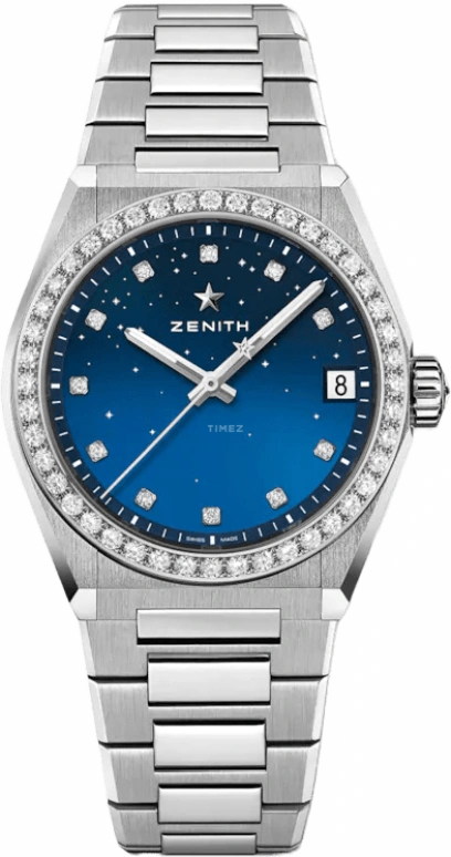 Zenith,Defy 36mm,36mm,Stainless Steel,Blue,Automatic,Date,50hours,16,16.9200.670/01.MI001