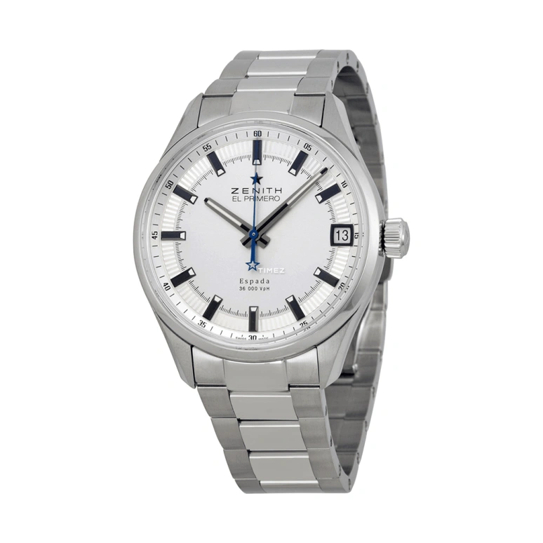 Zenith,El Primero 40mm,40mm,Stainless Steel,Silver White,Automatic,Day,In-house Caliber,03,03.2170.4650/01.M2170