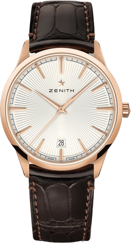 Zenith,Elite 40.50mm,40.50mm,Rose Gold,Silver,Automatic,Date,50hours,18,18.3100.670/01.C920