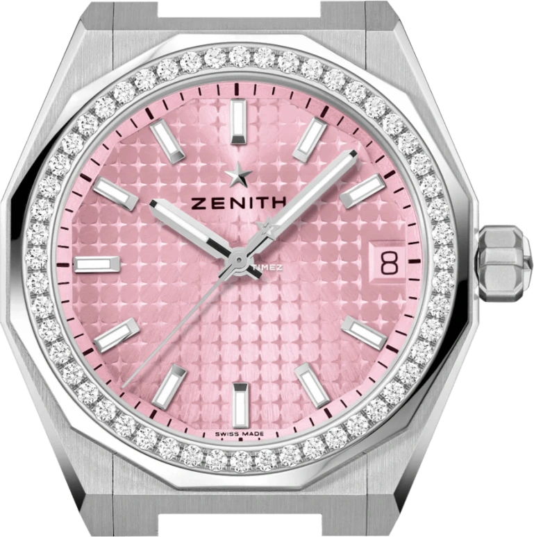 Zenith,Defy 36mm,36mm,Stainless Steel,Cherry Blossom Pink,Automatic,Day,Sapphire,Crystal Glass,16,16.9400.670/18.I001
