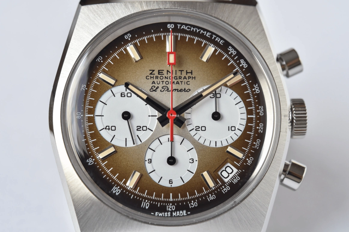 Zenith,Icons 37mm,37mm,Stainless Steel,Brown,Automatic,Chronograph,Day,A385
