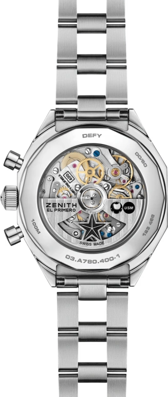 Zenith,Defy 37mm,37mm,Stainless Steel,Yellow,Automatic,Chronograph,Day,03,03.A780.400-1/65.M3642