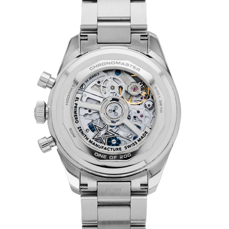 Zenith,Chronomaster Original 38mm,38mm,Stainless Steel,Black,Automatic,Chronograph,Moonphase,Month,Date,60hours,In-house Caliber,03,03.3401.3610/21.M3200