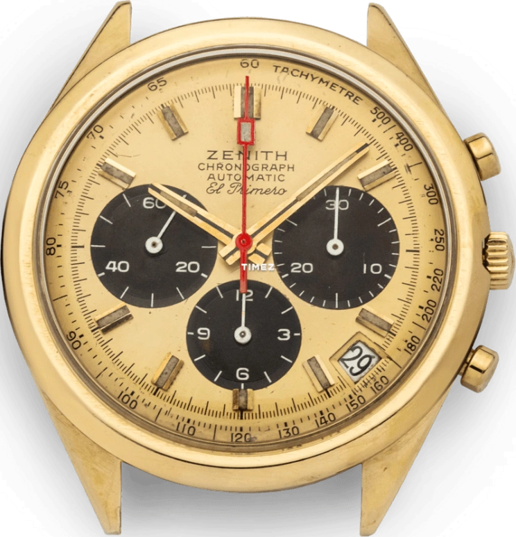 Zenith,El Primero 37mm,37mm,Yellow Gold,Gold,Black,Automatic,Chronograph,Day,G582
