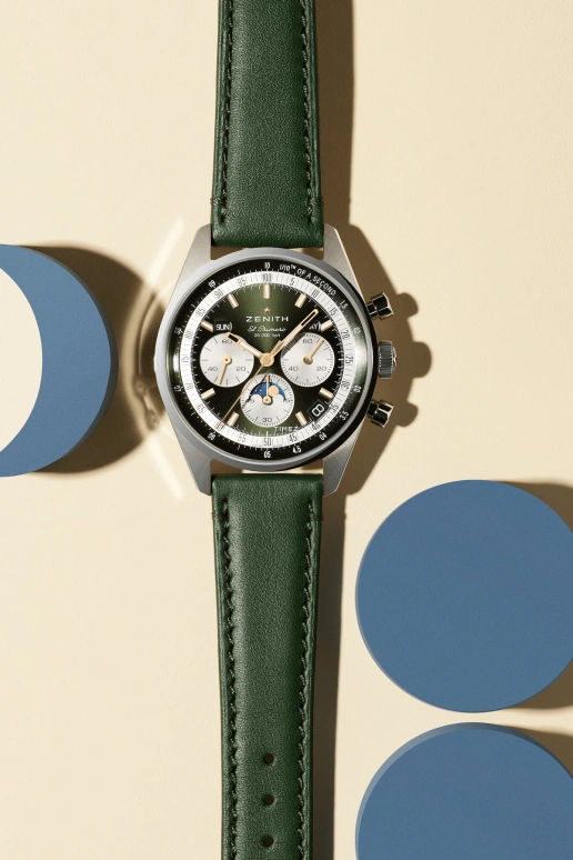 Zenith,Chronomaster 38mm,38mm,Stainless Steel,Green,Automatic,Chronograph,Moonphase,Month,Date,Sapphire,Crystal Glass,Round,03,03.3400.3610/40.C912