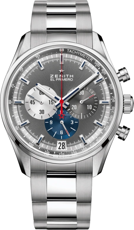 Zenith,El Primero 42mm,42mm,Stainless Steel,Grey,Automatic,Chronograph,Day,03,03.2040.400/26.M2040