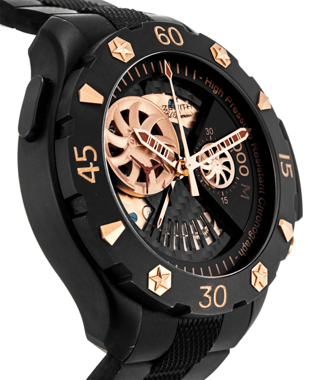 Zenith,El Primero 46.50mm,46.50mm,Titanium Gold,Black,Automatic,Chronograph,Power Reserve Indicator,96,96.0528.4021/21.R642