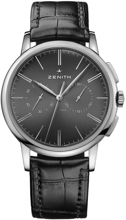 Zenith,Elite 42mm,42mm,Stainless Steel,Black,Automatic,Chronograph,Column Wheel,03,03.2270.4069/26.C493