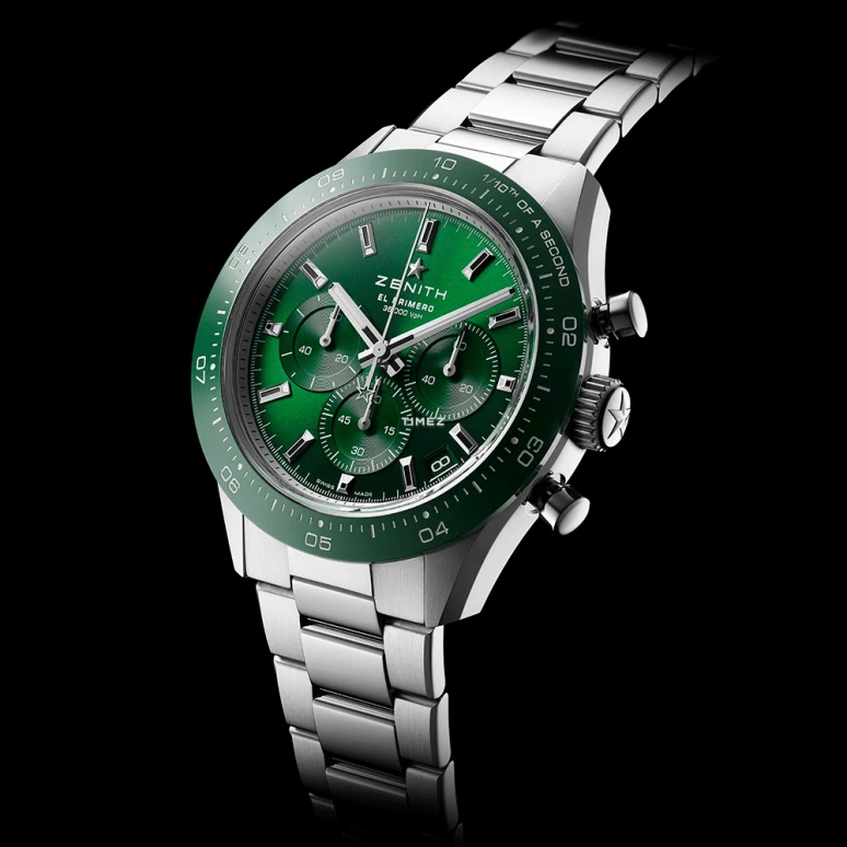 Zenith,Chronomaster Sport 41mm,41mm,Stainless Steel,Green,Automatic,Chronograph,Day,03,03.3107.3600/56.M3100