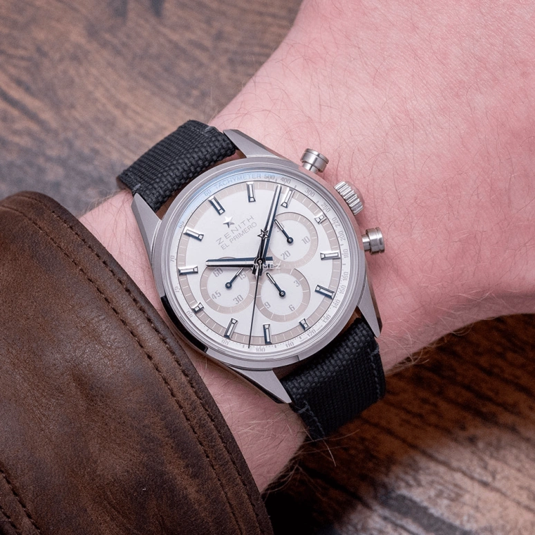 Zenith,El Primero 38mm,38mm,Stainless Steel,White,Automatic,Chronograph,50hours,03,03.2152.4061/80.R825