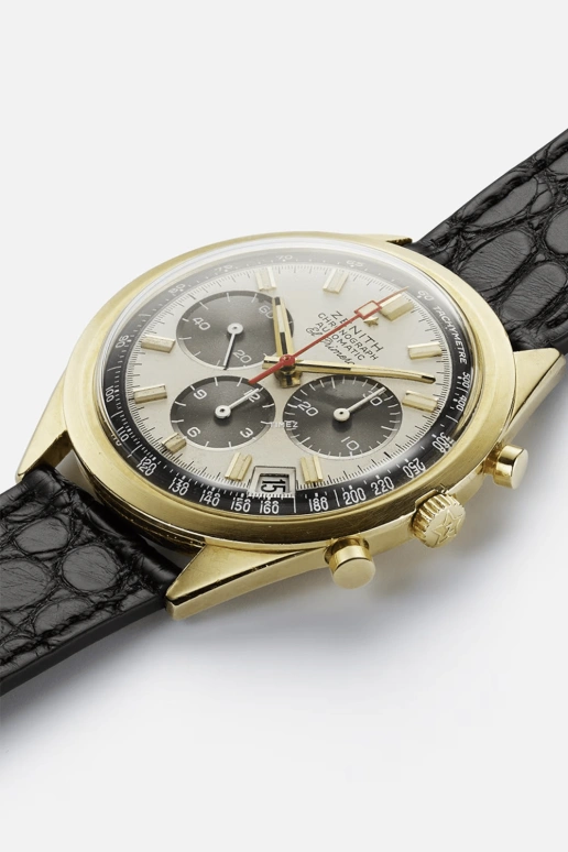 Zenith,El Primero 37mm,37mm,Yellow Gold,Cream,Black,Automatic,Chronograph,Day,G581