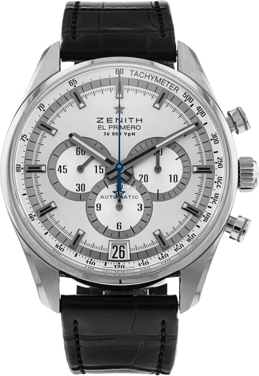 Zenith,El Primero 42mm,42mm,Stainless Steel,Silver,Automatic,Chronograph,Day,03,03.2040.400/04.C496