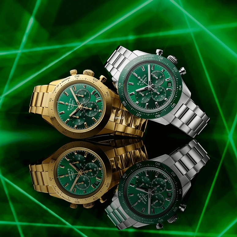 Zenith,Chronomaster Sport 41mm,41mm,Stainless Steel,Green,Automatic,Chronograph,Day,03,03.3107.3600/56.M3100