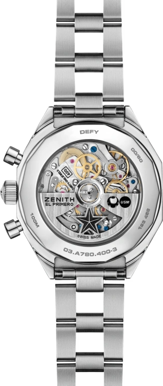 Zenith,Defy 37mm,37mm,Stainless Steel,Orange,Automatic,Chronograph,Day,03,03.A780.400-3/56.M3642