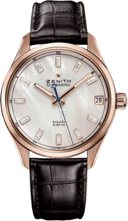 Zenith,El Primero 40mm,40mm,Rose Gold,Silver White,Automatic,Day,In-house Caliber,18,18.2170.4650/81.C713