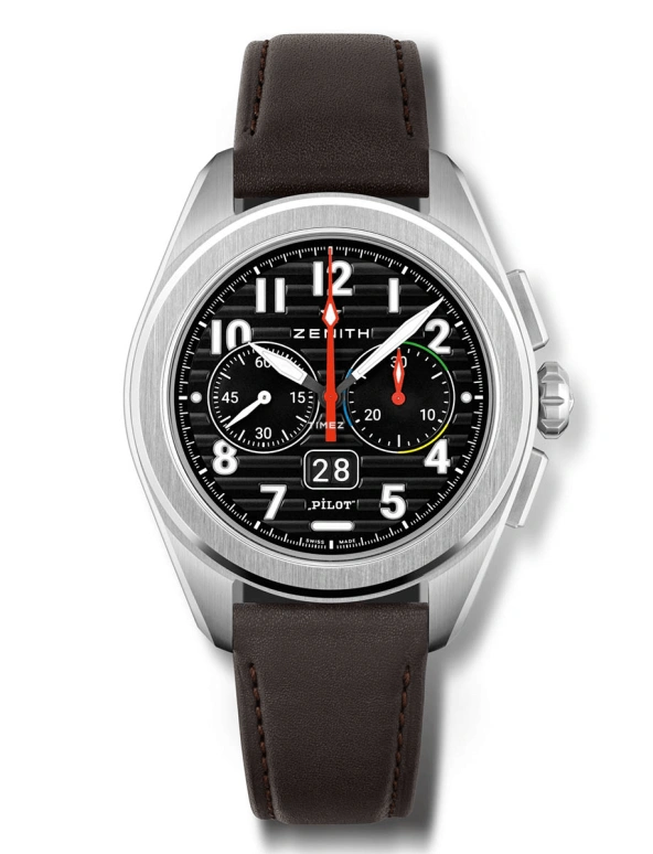 Zenith,Pilot 42.50mm,42.50mm,Stainless Steel,Black,Automatic,Chronograph,Flyback,Big Date,03,03.4000.3652/21.I001