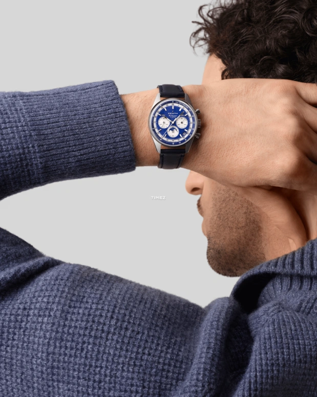Zenith,Chronomaster Original 38mm,38mm,Stainless Steel,Blue,Silver,Automatic,Chronograph,Moonphase,Month,Date,60hours,In-house Caliber,03,03.3400.3610/51.C910