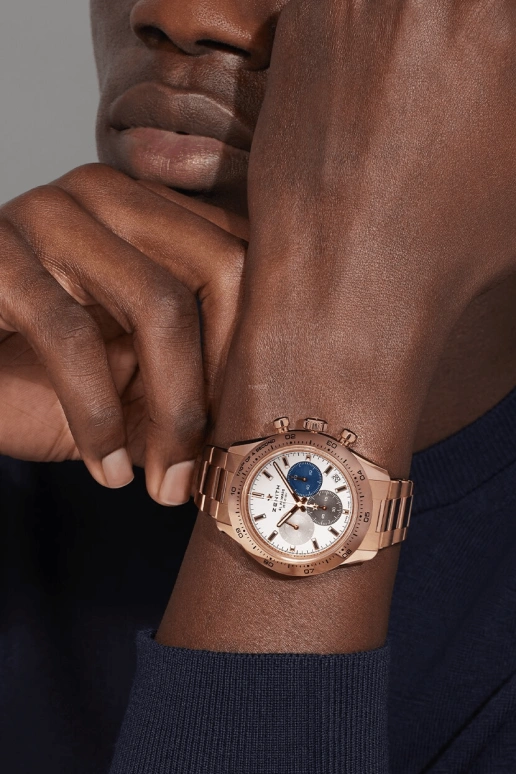Zenith,Chronomaster Sport 41mm,41mm,Rose Gold,White,Automatic,Chronograph,Day,18,18.3101.3600/69.M3100