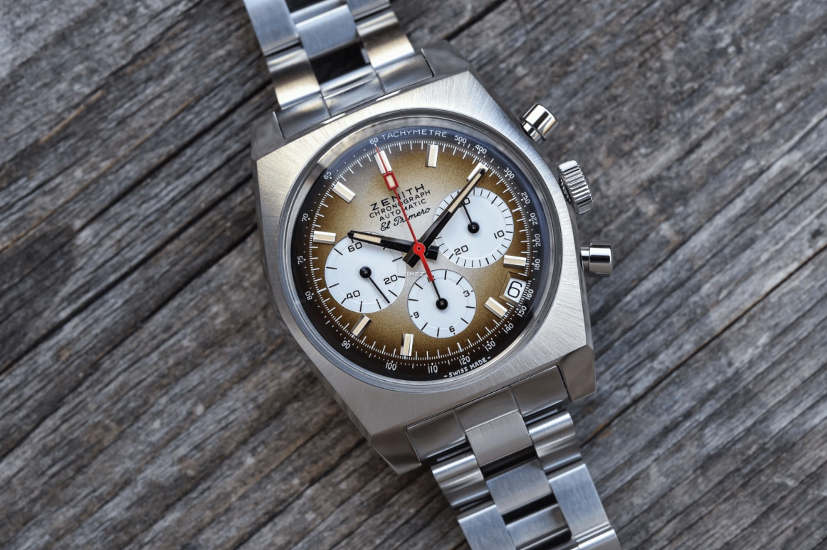Zenith,Icons 37mm,37mm,Stainless Steel,Brown,Automatic,Chronograph,Day,A385