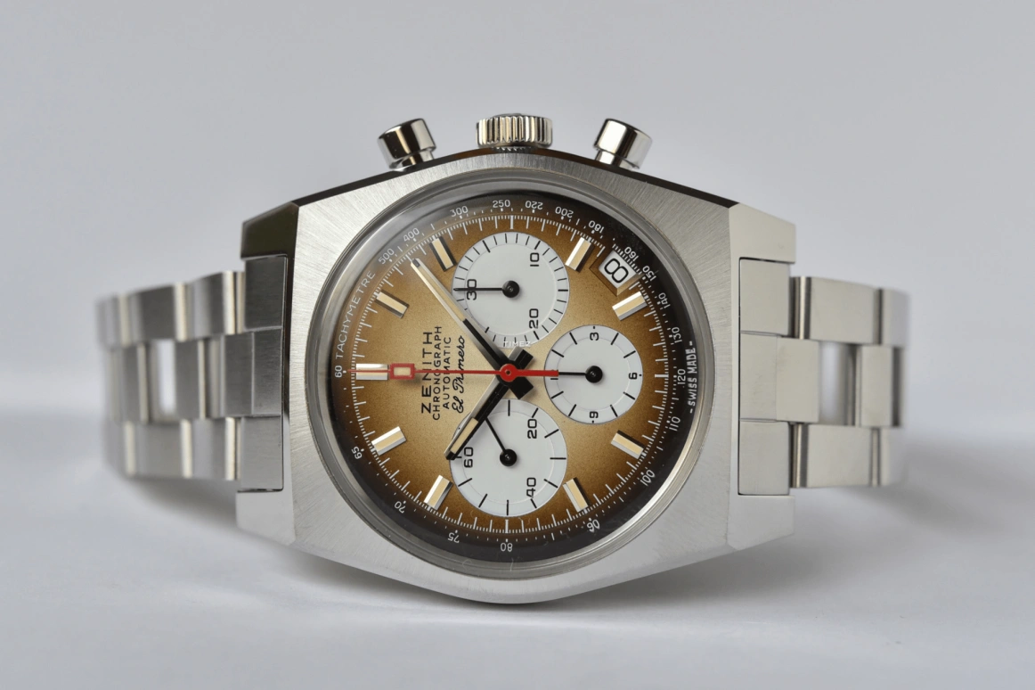 Zenith,Icons 37mm,37mm,Stainless Steel,Brown,Automatic,Chronograph,Day,A385