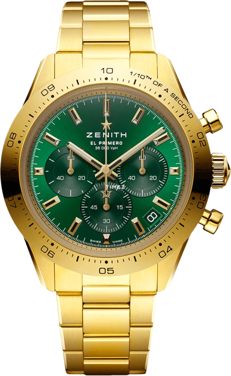 Zenith,Chronomaster Sport 41mm,41mm,Yellow Gold,Green,Automatic,Chronograph,Day,30,30.3100.3600/56.M3100