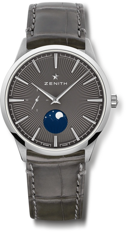 Zenith,Elite 40.50mm,40.50mm,Stainless Steel,Grey,Automatic,Moonphase,50hours,03,03.3100.692/03.C923