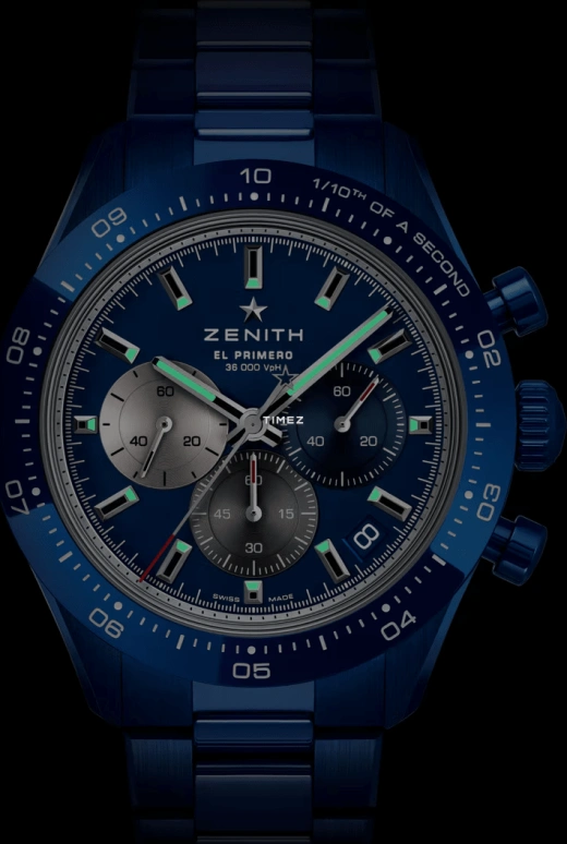 Zenith,Chronomaster Sport 41mm,41mm,Ceramic,Blue,Automatic,Chronograph,Day,49,49.3102.3600/51.M3100