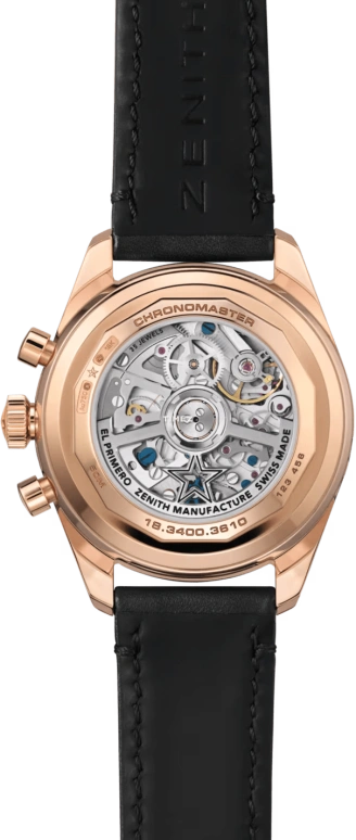 Zenith,Chronomaster Original 38mm,38mm,Rose Gold,Black,Rose Gold,Automatic,Chronograph,Moonphase,Month,Date,60hours,In-house Caliber,18,18.3400.3610/21.C911