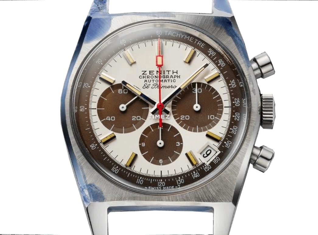 Zenith,Icons 37mm,37mm,Stainless Steel,White,Brown,Automatic,Chronograph,Day,A384