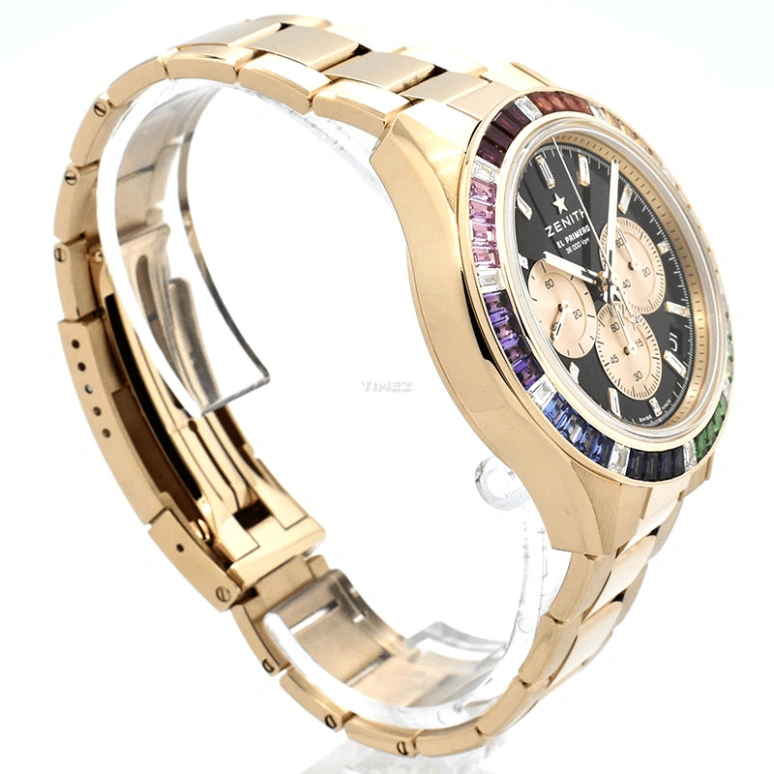 Zenith,Chronomaster Sport 41mm,41mm,Rose Gold,Black,Automatic,Chronograph,Day,22,22.3103.3600/21.M3100