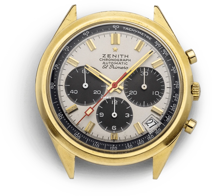 Zenith,El Primero 37mm,37mm,Yellow Gold,Cream,Black,Automatic,Chronograph,Day,G581