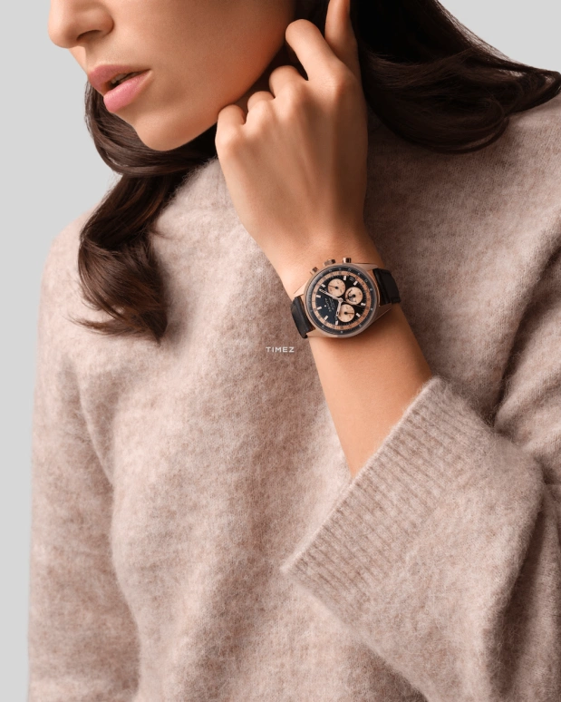 Zenith,Chronomaster Original 38mm,38mm,Rose Gold,Black,Rose Gold,Automatic,Chronograph,Moonphase,Month,Date,60hours,In-house Caliber,18,18.3400.3610/21.C911