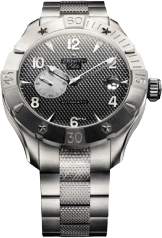 Zenith,El Primero 43mm,43mm,Stainless Steel,Black,Automatic,Day,Sapphire,Crystal Glass,03,03.0516.680/21.M516