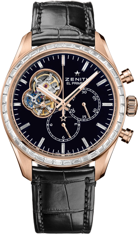 Zenith,El Primero 42mm,42mm,Rose Gold,Black,Automatic,Chronograph,50hours,22,22.2080.4061/21.C496