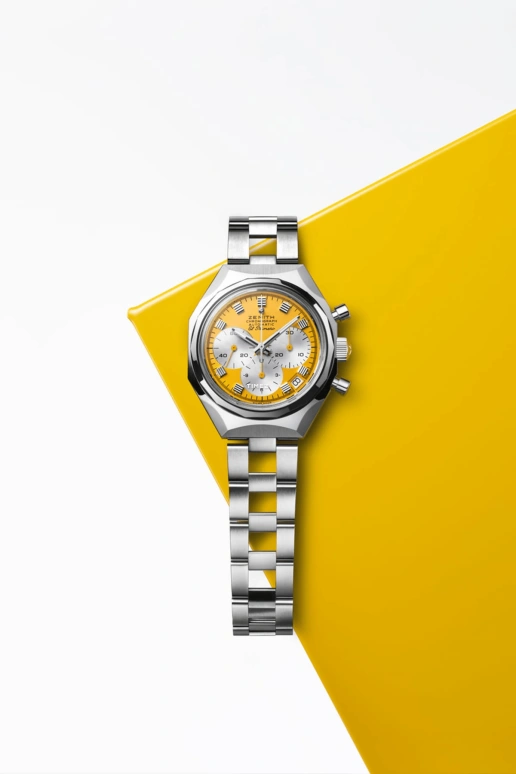 Zenith,Defy 37mm,37mm,Stainless Steel,Yellow,Automatic,Chronograph,Day,03,03.A780.400-1/65.M3642