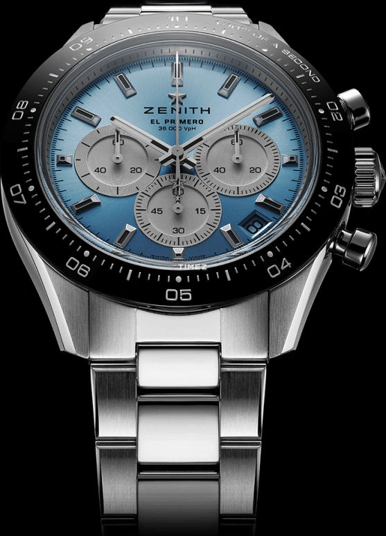 Zenith,Chronomaster Sport 41mm,41mm,Stainless Steel,Ice Blue,Automatic,Chronograph,Day,03,03.3106.360055.M3100