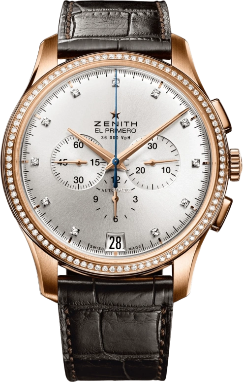 Zenith,El Primero 42mm,42mm,Rose Gold,Silver White,Automatic,Chronograph,Day,22,22.2110.400/02.C498