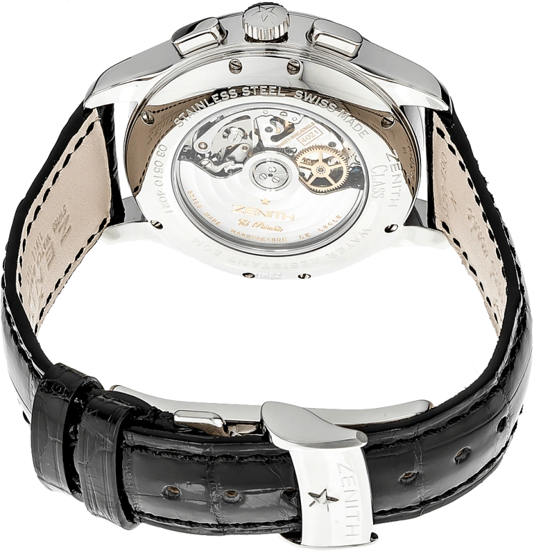 Zenith,Other 40mm,40mm,Stainless Steel,Grey,Automatic,Chronograph,Power Reserve Indicator,03,03.0510.4021/73.M510