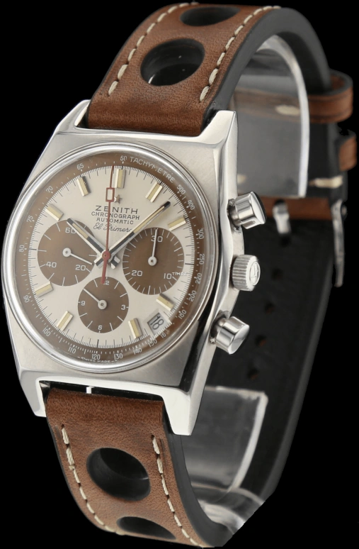 Zenith,Icons 37mm,37mm,Stainless Steel,White,Brown,Automatic,Chronograph,Day,A384