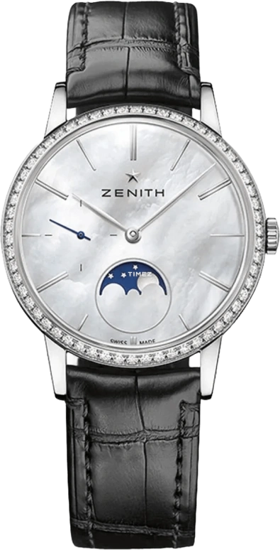 Zenith,Elite 36mm,36mm,Stainless Steel,White,Automatic,Moonphase,50hours,16,16.2320.692/80.C714